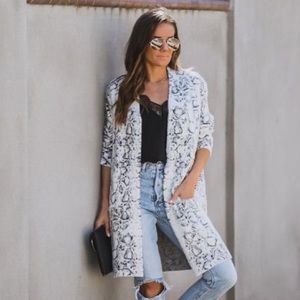 Lovestitch Snake Print Cardigan Sweater